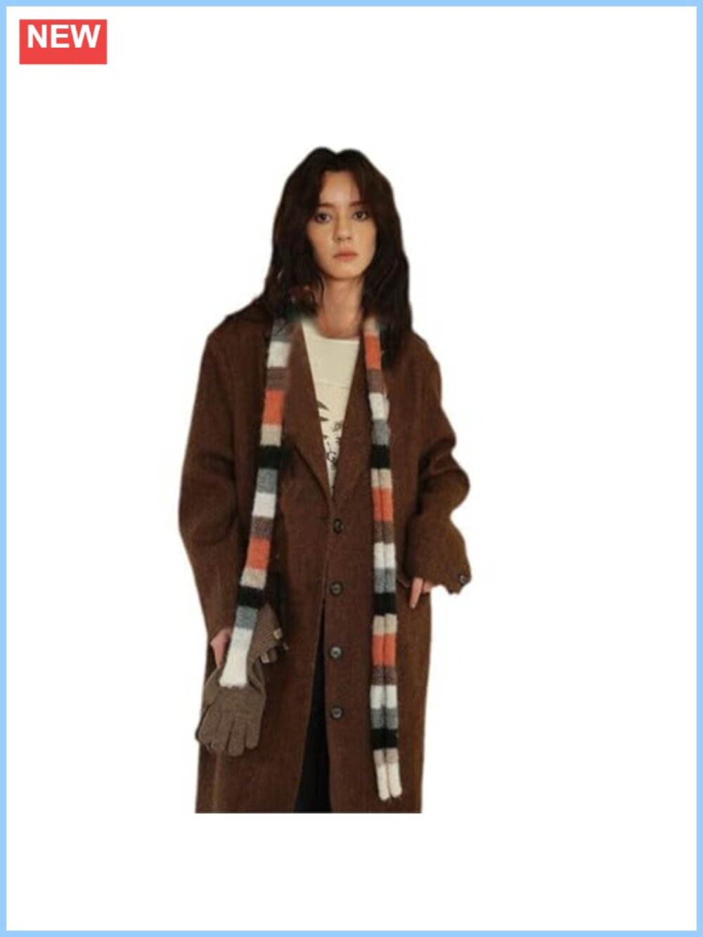 Striped Knit Long Skinny Scarf Harajuku Style Acrylic Winter Neck Wrap